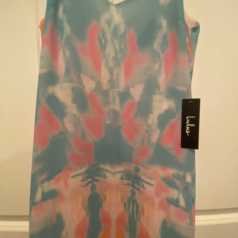 NWT Flying Watercolors Fuchsia Print Maxi Dress - Picture 8 of 8